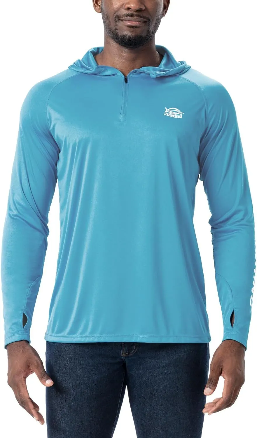 Willit Men's UPF 50  Sun Hoodie Fishing Shirt Half Zip Long Sleeve SPF Hiking Shirt Lightweight