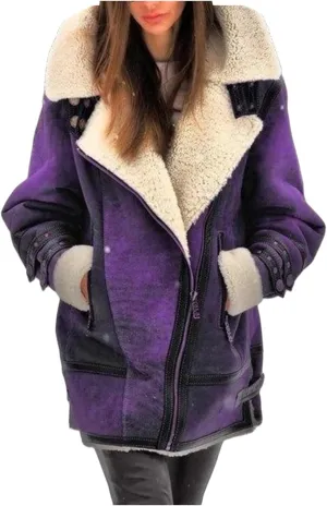 Winter Coats for Women Faux-Leather Suede Jackets Thicken Sherpa Fleece Jacket Vintage Moto Jacket Zipper Outerwear