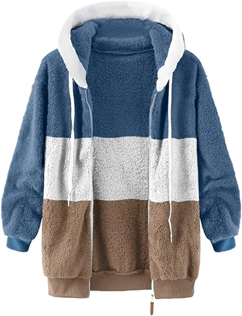 Winter Coats for Women Plus Size Fleece Hooded Jacket Long Sleeve Sherpa Jacket Full Zip Hoodies Winter Clothes