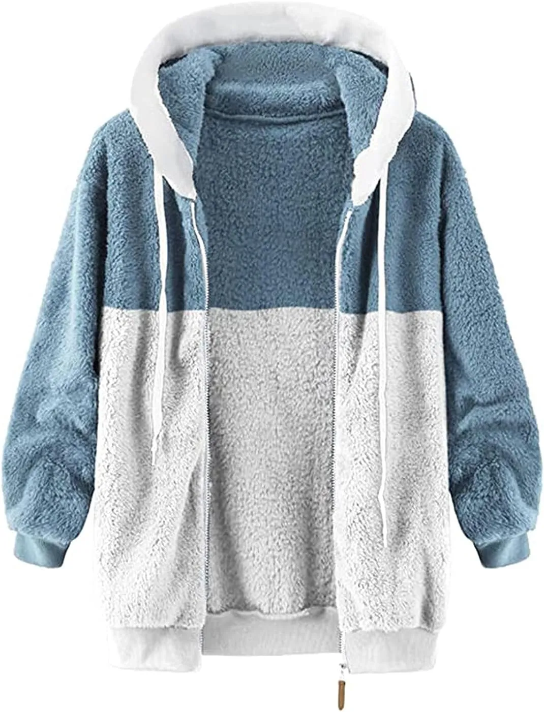 Winter Coats for Women Plus Size Fleece Hooded Jacket Long Sleeve Sherpa Jacket Full Zip Hoodies Winter Clothes