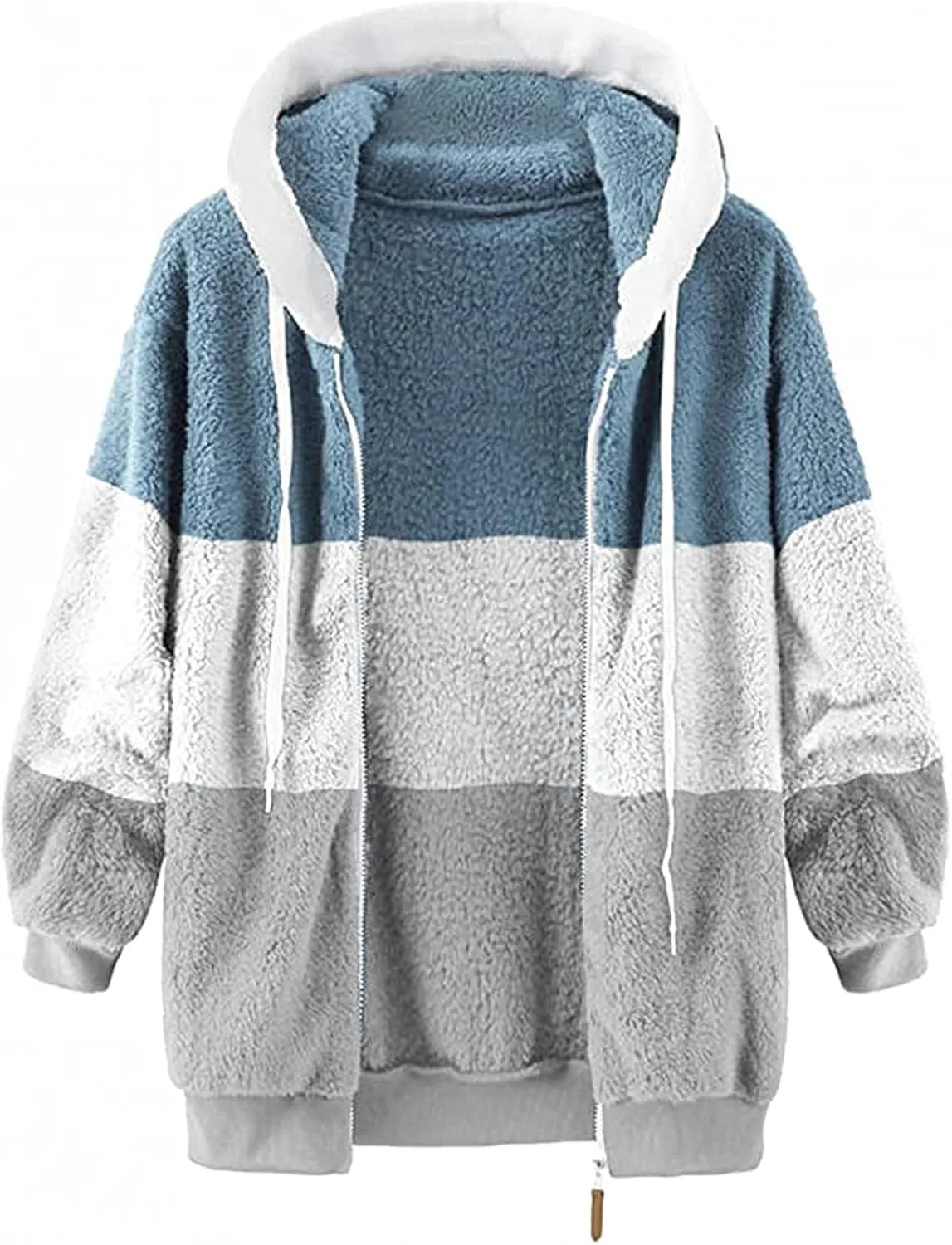 Winter Coats for Women Plus Size Fleece Hooded Jacket Long Sleeve Sherpa Jacket Full Zip Hoodies Winter Clothes