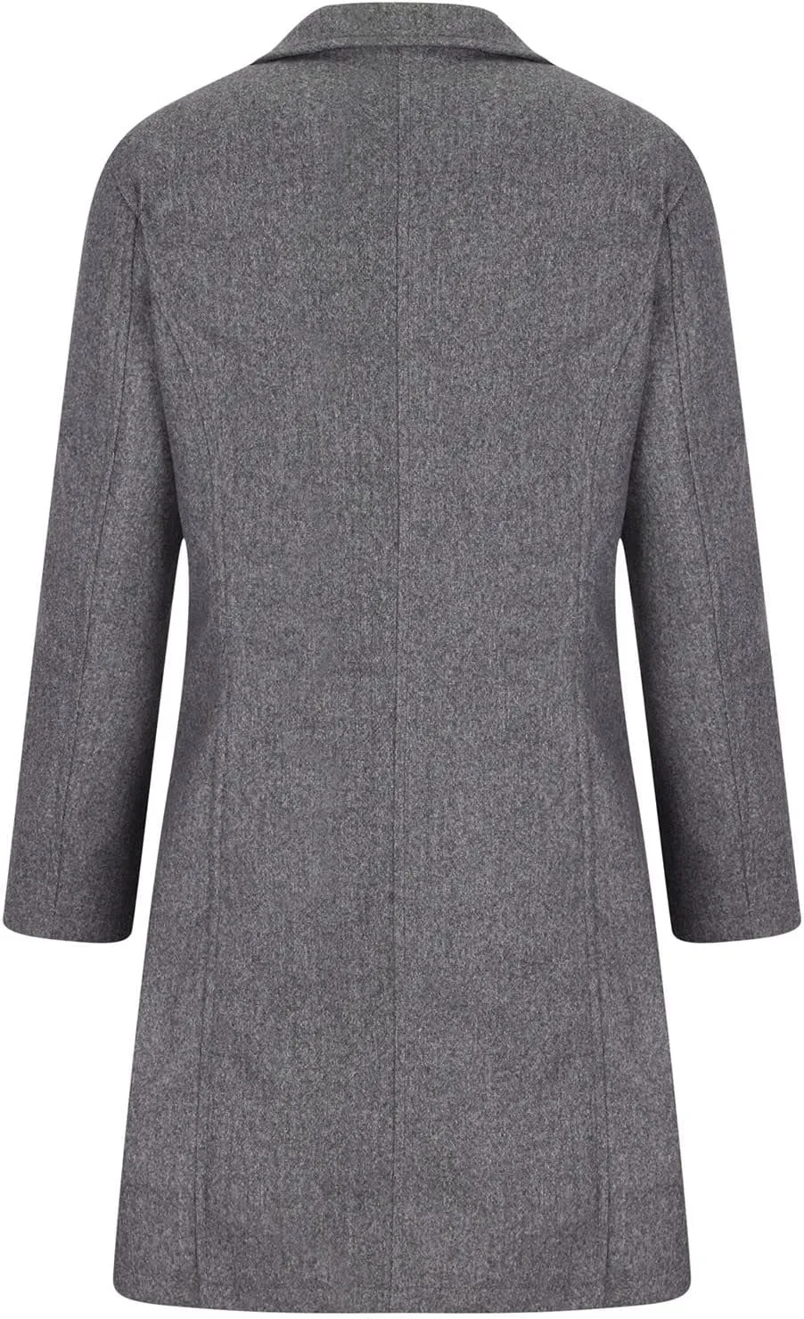 Winter Pea Coat for Women Dressy Single Breasted Long Trench Coat Casual Stand Collar Thicken Warm Overcoat