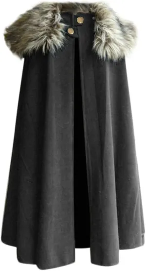 Women Hooded Poncho Cape Vintage Plus Size Outwear Winter Trench Coat Open Front Wool Blend Cardigan Jacket Cloak