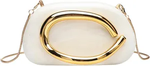 Women Metal Handle Evening Bag Acrylic Clutch Handbags Trendy Y2K Crossbody Bag For Women Elegant Wedding Party handbag