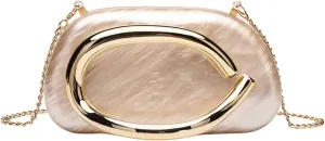 Women Metal Handle Evening Bag Acrylic Clutch Handbags Trendy Y2K Crossbody Bag For Women Elegant Wedding Party handbag