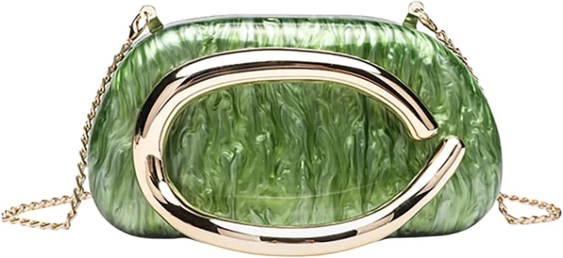 Women Metal Handle Evening Bag Acrylic Clutch Handbags Trendy Y2K Crossbody Bag For Women Elegant Wedding Party handbag