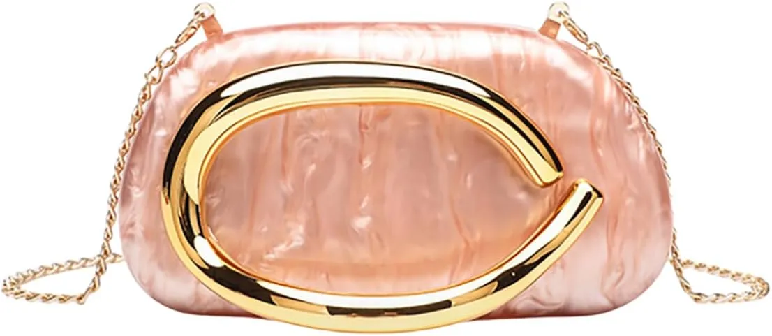 Women Metal Handle Evening Bag Acrylic Clutch Handbags Trendy Y2K Crossbody Bag For Women Elegant Wedding Party handbag