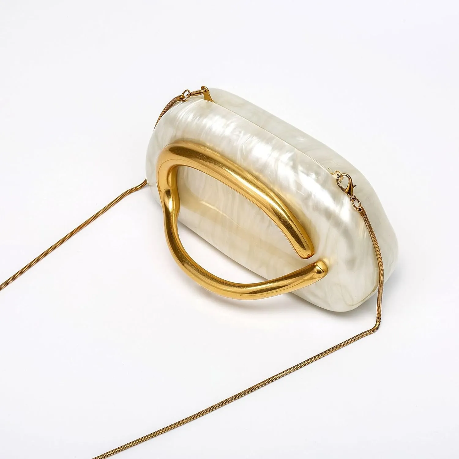Women Metal Handle Evening Bag Acrylic Clutch Handbags Trendy Y2K Crossbody Bag For Women Elegant Wedding Party handbag