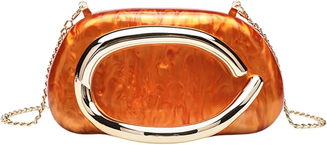 Women Metal Handle Evening Bag Acrylic Clutch Handbags Trendy Y2K Crossbody Bag For Women Elegant Wedding Party handbag