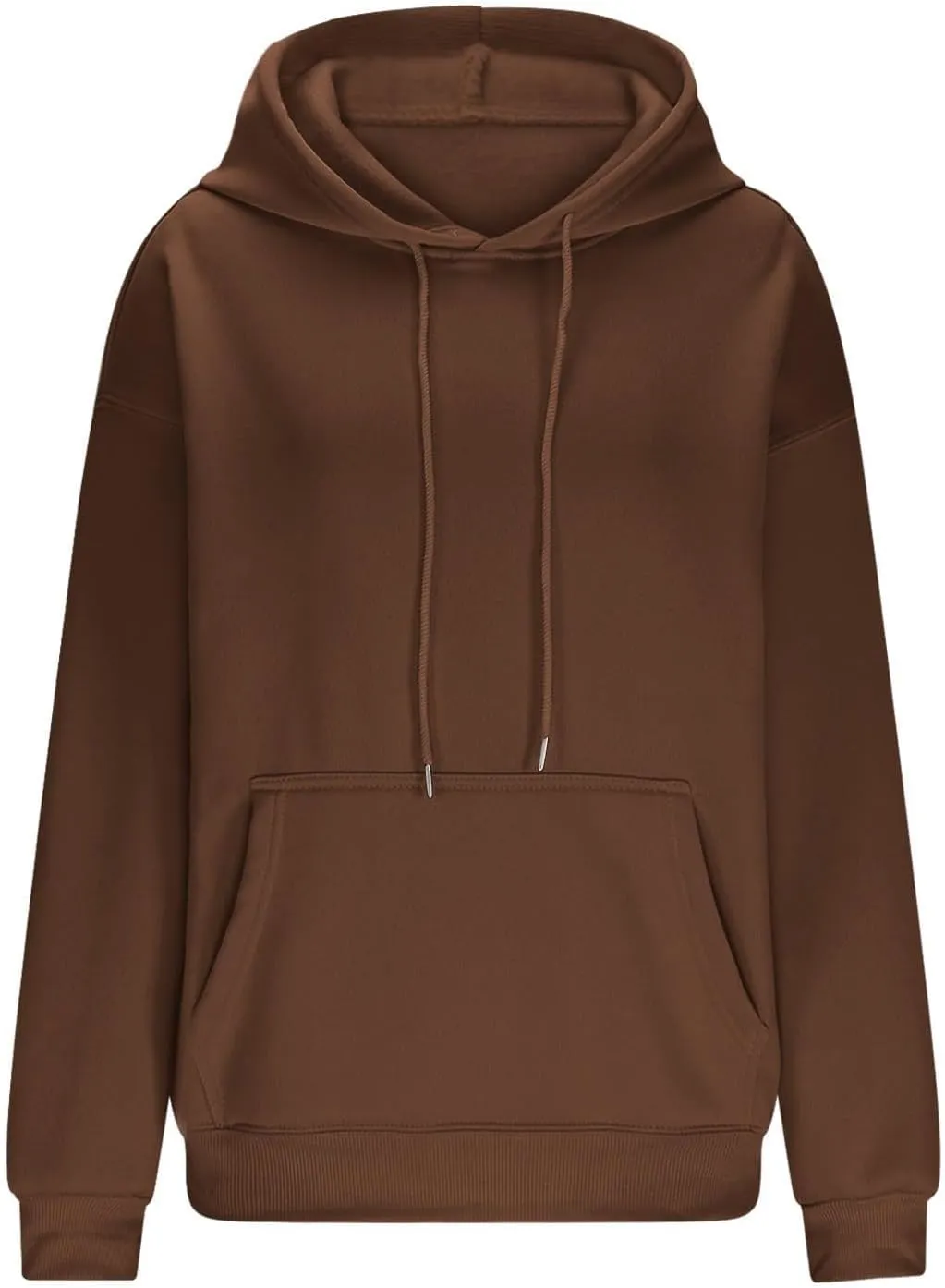 Women Oversized Hoodie Fleece Plain Plus Size Sweatshirts with Pocket Drawstring Workout Pullover Sweaters Tops