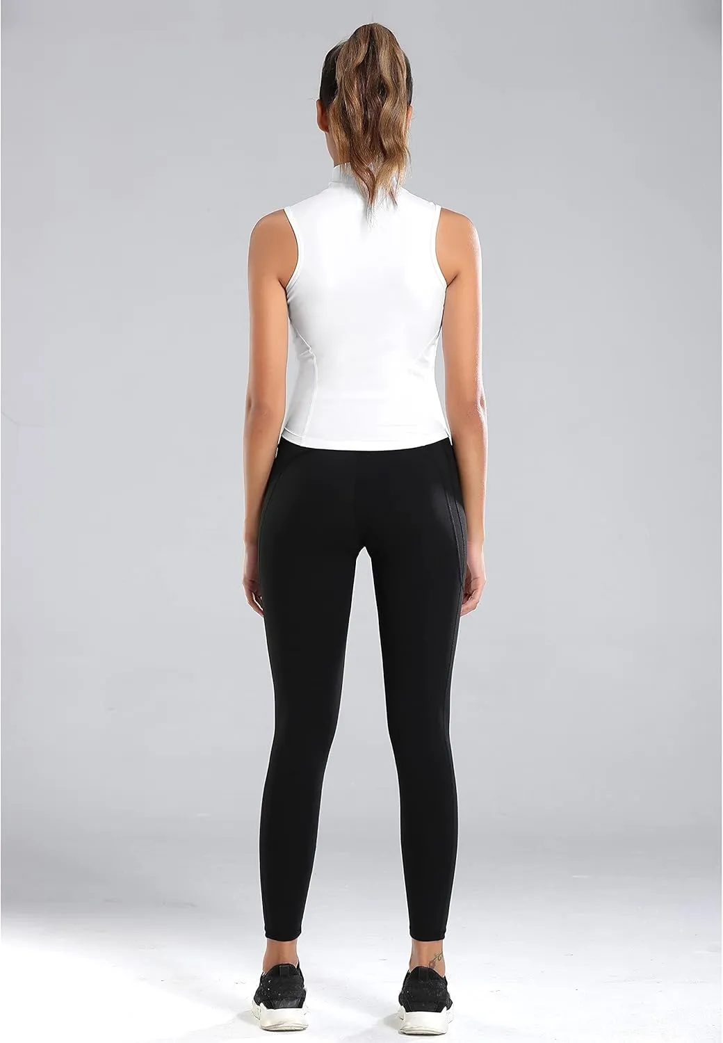 Women Summer Lightweight Cropped Athletic Zip Up Sleeveless Jackets Workout Gym Seamless Vests