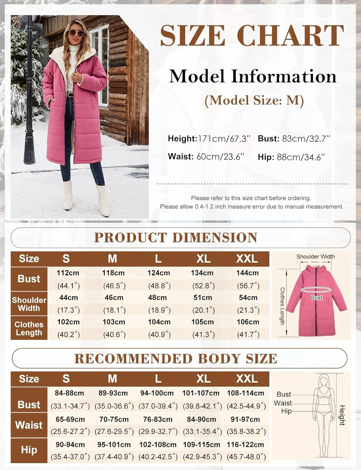 Women Winter Coats Fleece Long Coats Jackets Oversized Warm Down Jacket with Hood