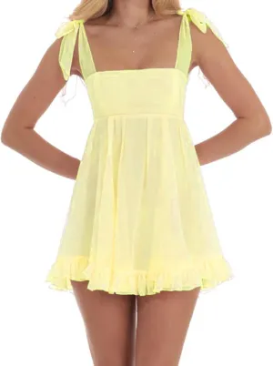 Women Y2K Tie Shoulder Mini Dress Sleeveless Backless Ruffle Short Babydoll Dress Summer Flowy Beach A Line Dresses