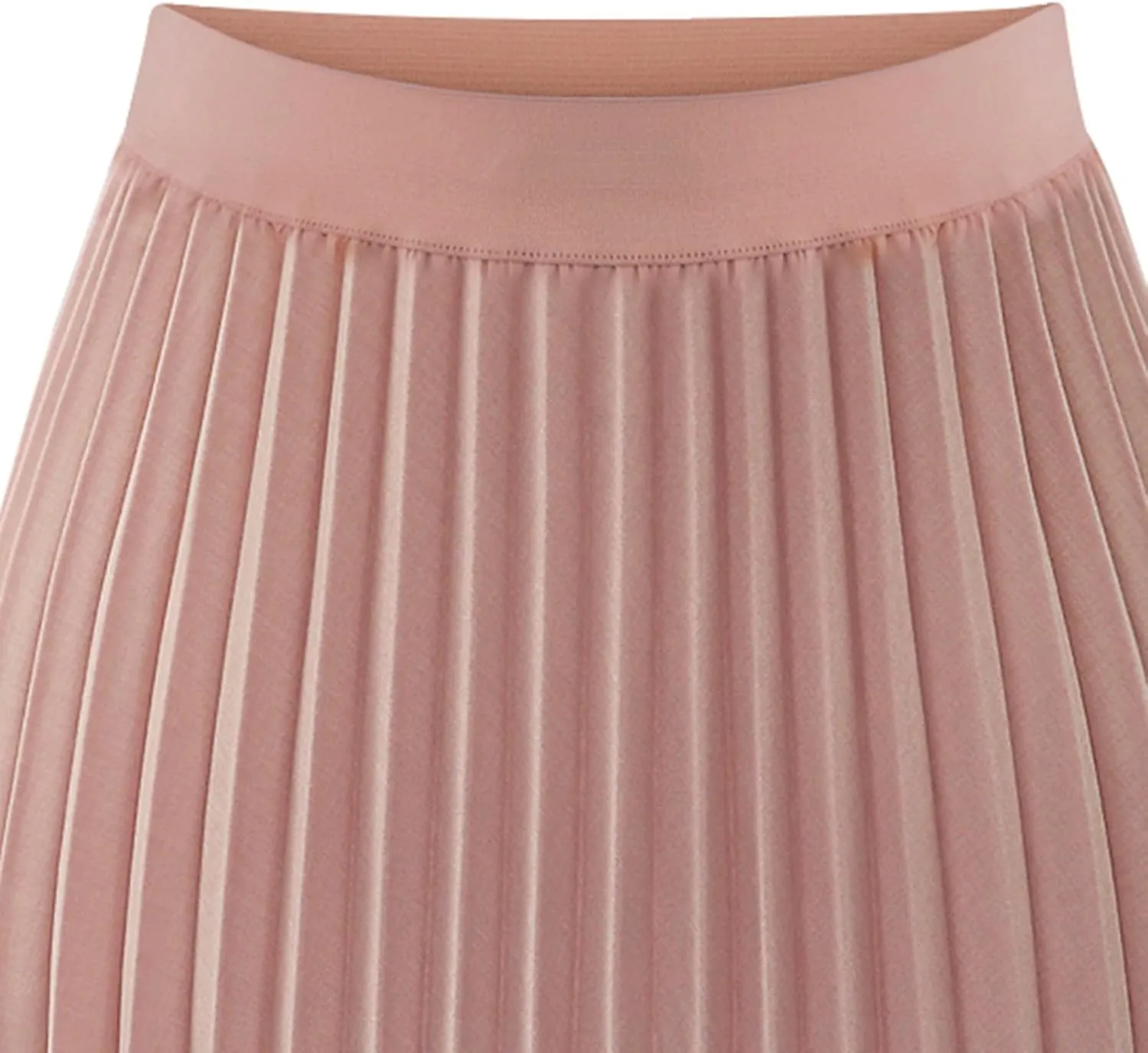 Women's Beach Vacation Clothes Summer Casual Loose Trendy Elastic High Waist Solid Color Pleated Midi Skirts, S-XL