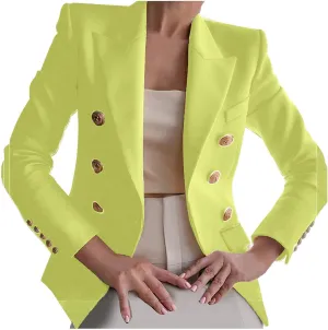 Womens Blazer Fashion Casual 2024 Office Work Button Jackets Long Sleeve Open Front Loose Lightweight Blazers