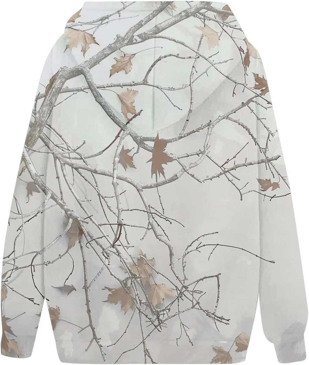 Womens Camo Hoodies Maple Leaf Print Oversized Hooded Sweatshirt Fleece Pullover Sweatshirts Long Sleeve with Pocket