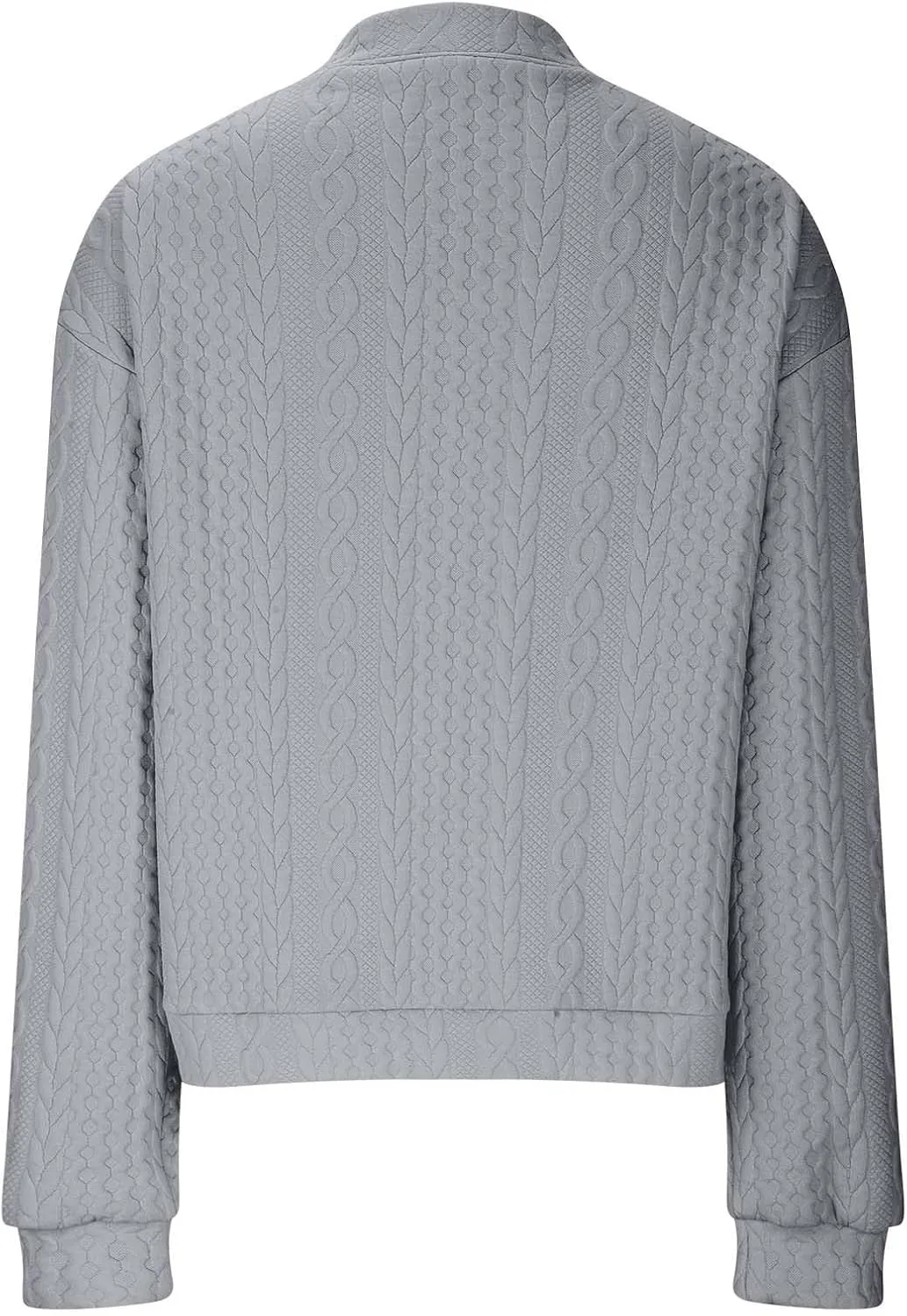 Women's Cardigan Zip Up Cable Knit Long Sleeve Trendy Y2K Sweater Jacket Crewneck Casual Teen Girls Coat 2024 Fall