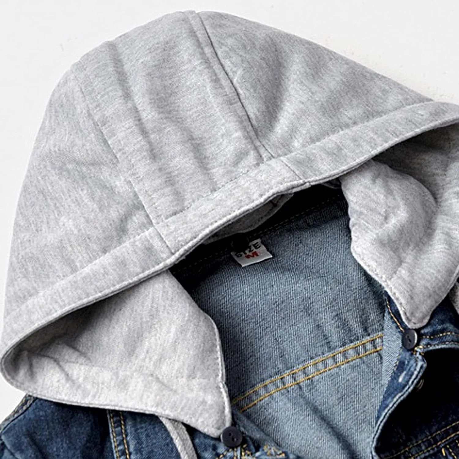 Women's Casual Denim Jackets with Detachable Hood Button Down Fleece Comfort Trendy Jean Hoodies Fall Winter Tops