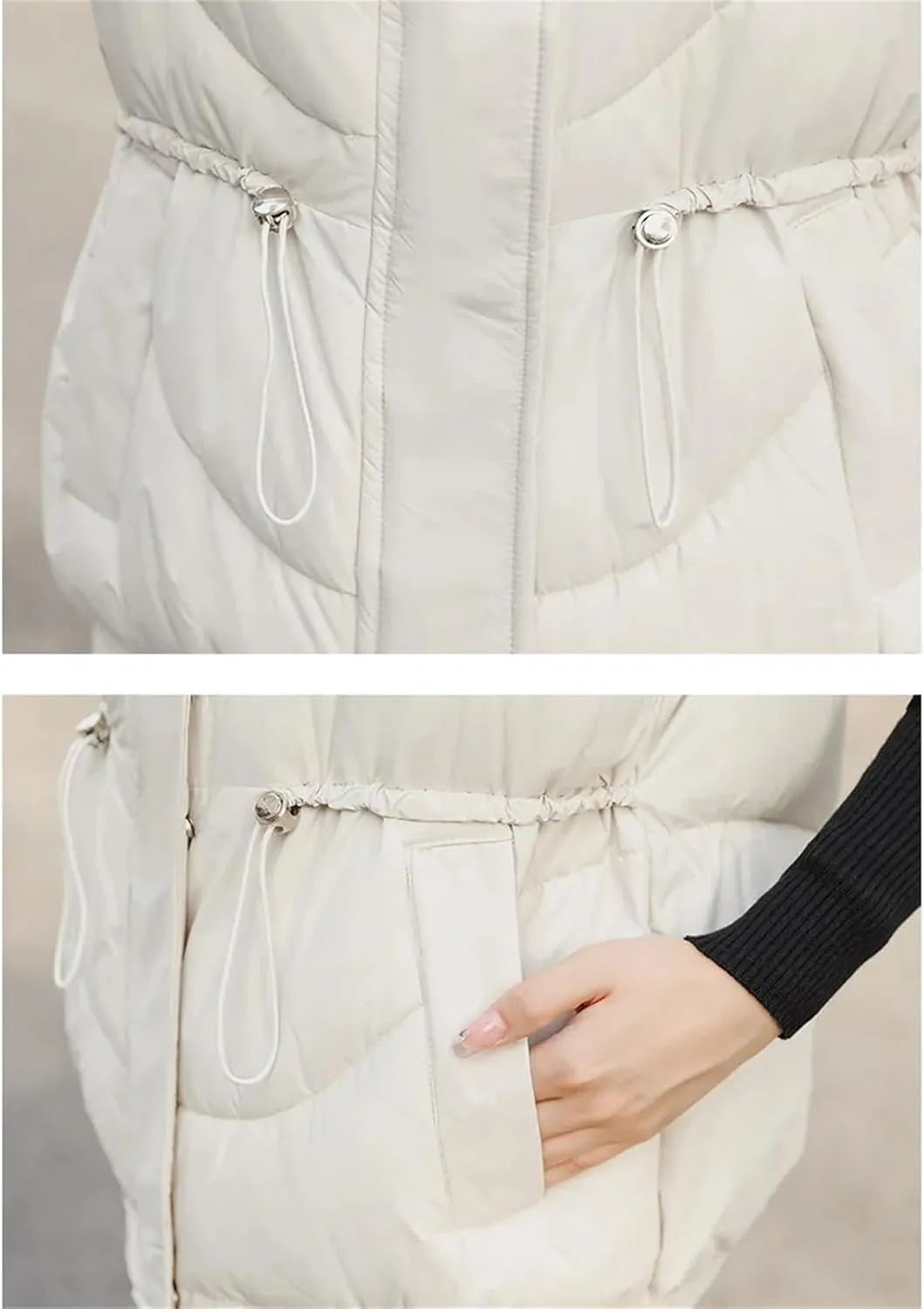 Womens Cotton Vests Autumn Winter Hooded Jacket Padded Puffer Parkas Women Sleeveless Waistcoat Down Cotton Jackets