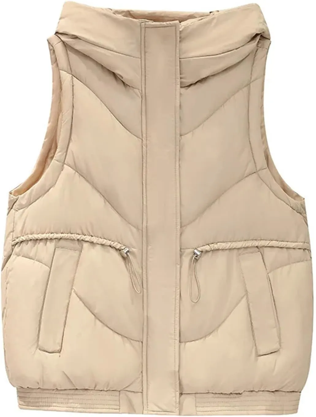 Womens Cotton Vests Autumn Winter Hooded Jacket Padded Puffer Parkas Women Sleeveless Waistcoat Down Cotton Jackets