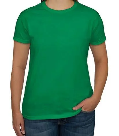 Women's Custom Logo Tshirts, Promotional Ultra Cotton Solid Crew Neck Woman's T‑shirts - All Colors
