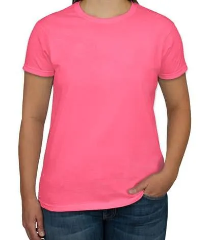Women's Custom Logo Tshirts, Promotional Ultra Cotton Solid Crew Neck Woman's T‑shirts - All Colors