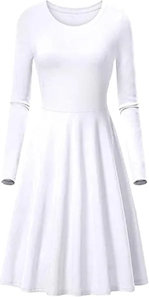 Women's Dresses Fall Casual 2024 Long Sleeve Pleated Elegant a Line Dress Plus Size Flowy Lightweight Long Maxi Dress