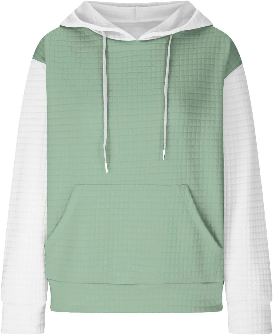 Womens Hoodies Oversized Sweatshirts 2024 Fashion Block Color Casual Crewneck Long Sleeve Loose Fit Winter Clothes