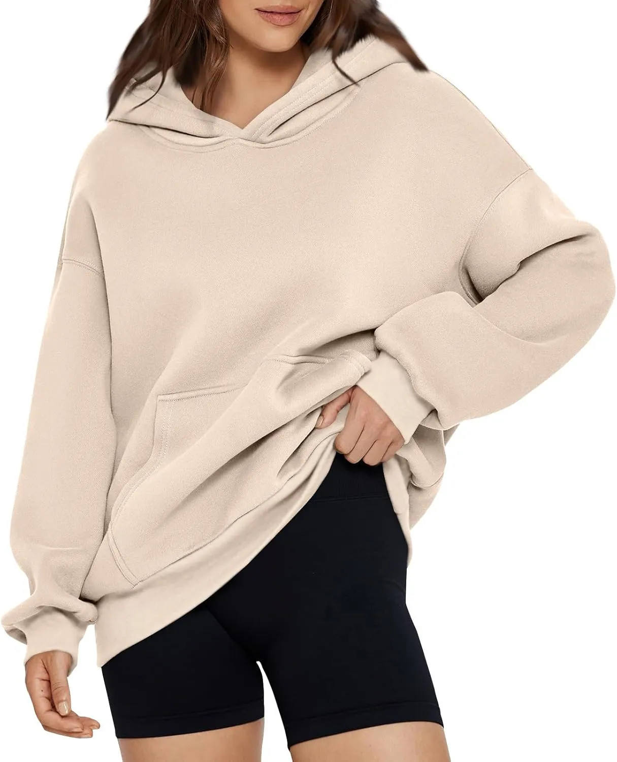 Womens Hoodies Y2k Preppy Oversized Sweatshirt Hooded Fleece Pullover Loose Fit Cute Comfort Hoodie with Pockets