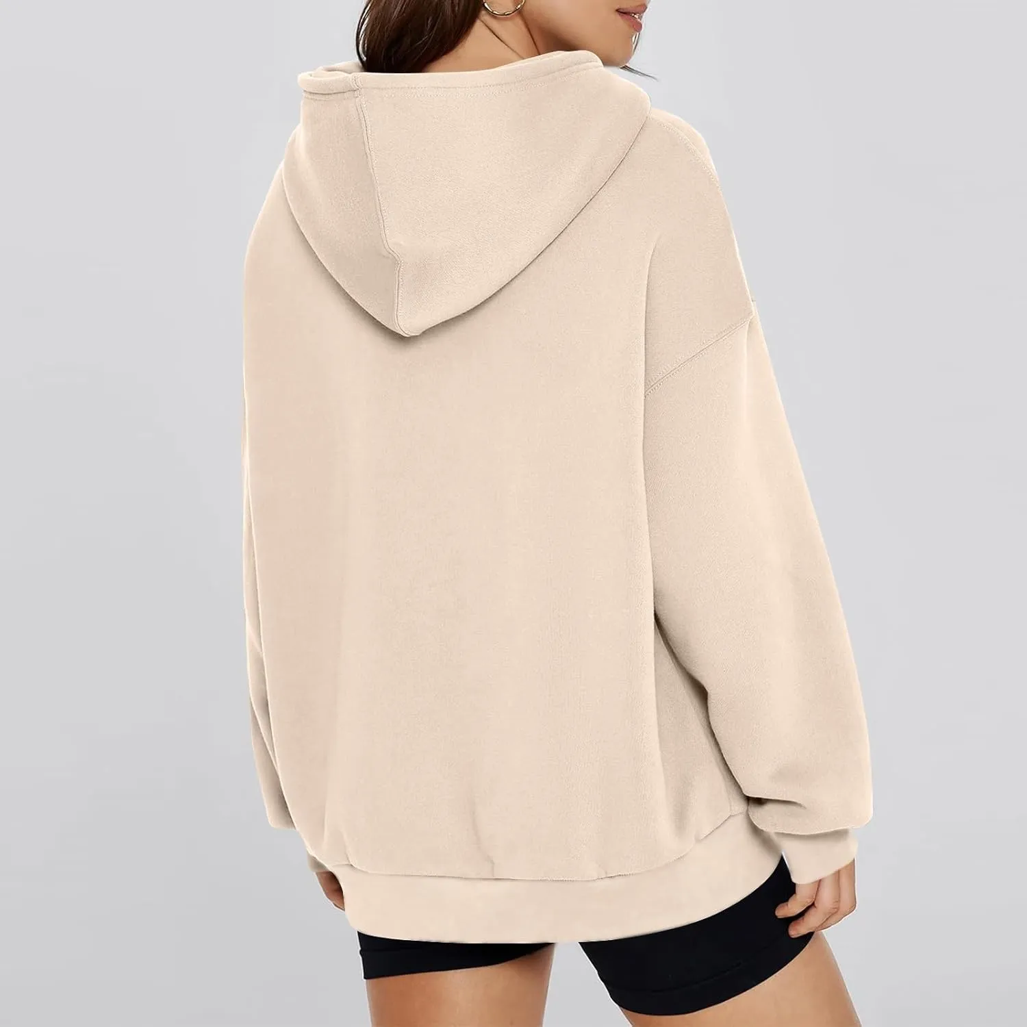 Womens Hoodies Y2k Preppy Oversized Sweatshirt Hooded Fleece Pullover Loose Fit Cute Comfort Hoodie with Pockets