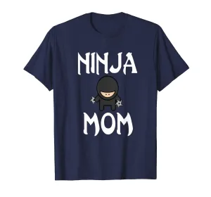 Womens Ninja Mom T-Shirt Funny shuriken tee Mother #ninjamom