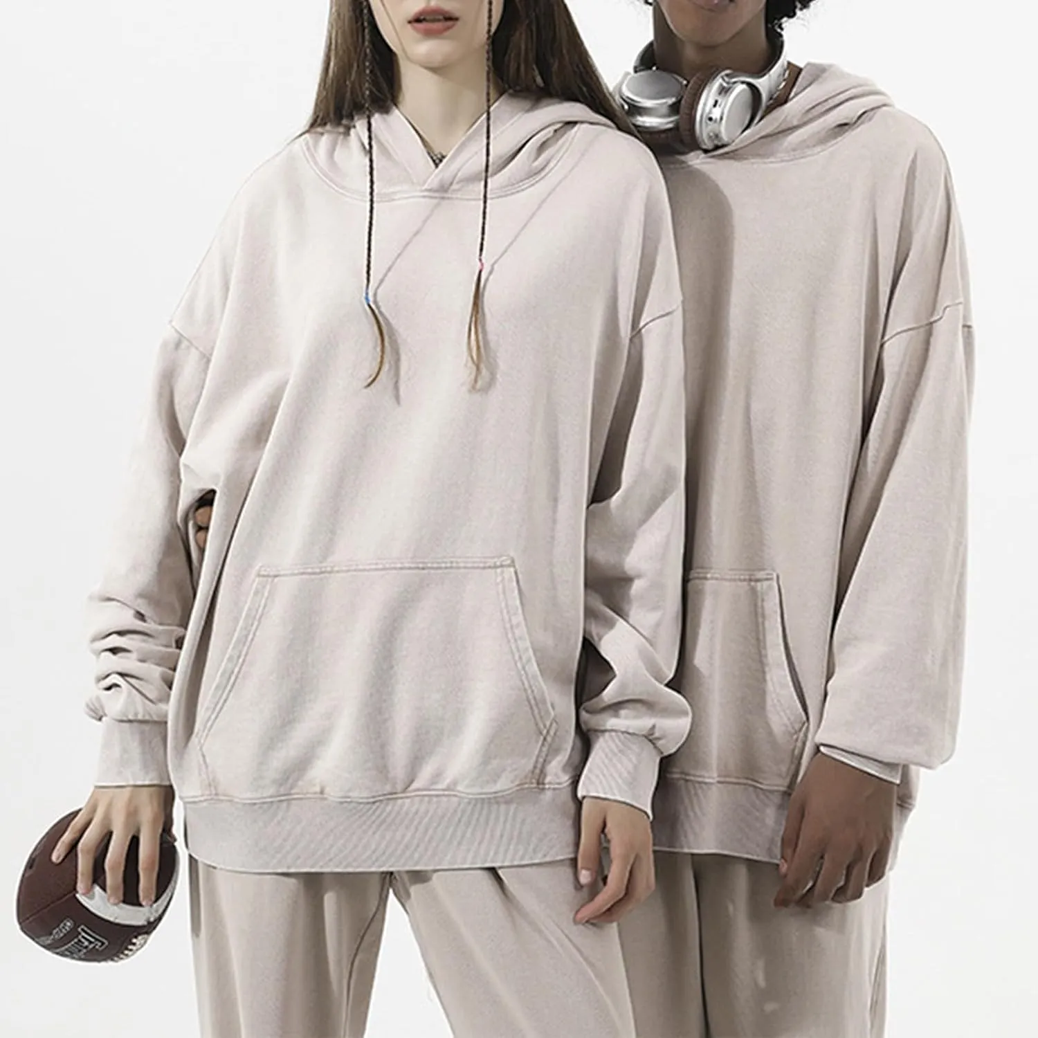Womens Oversized Hooded Sweatshirts 2024 Casual Crewneck Hoodies Long Sleeve Pullover Preppy Outfits