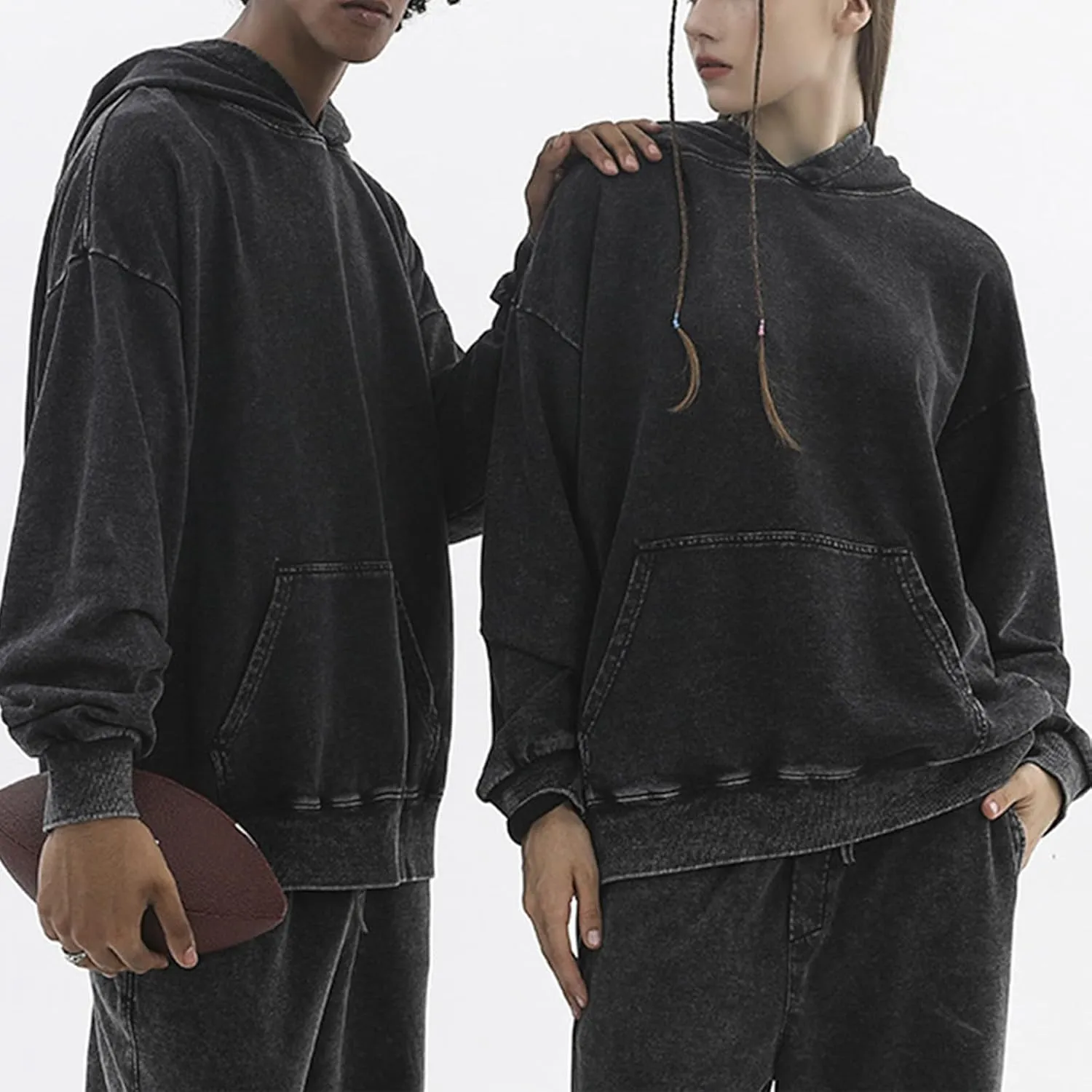 Womens Oversized Hooded Sweatshirts 2024 Casual Crewneck Hoodies Long Sleeve Pullover Preppy Outfits