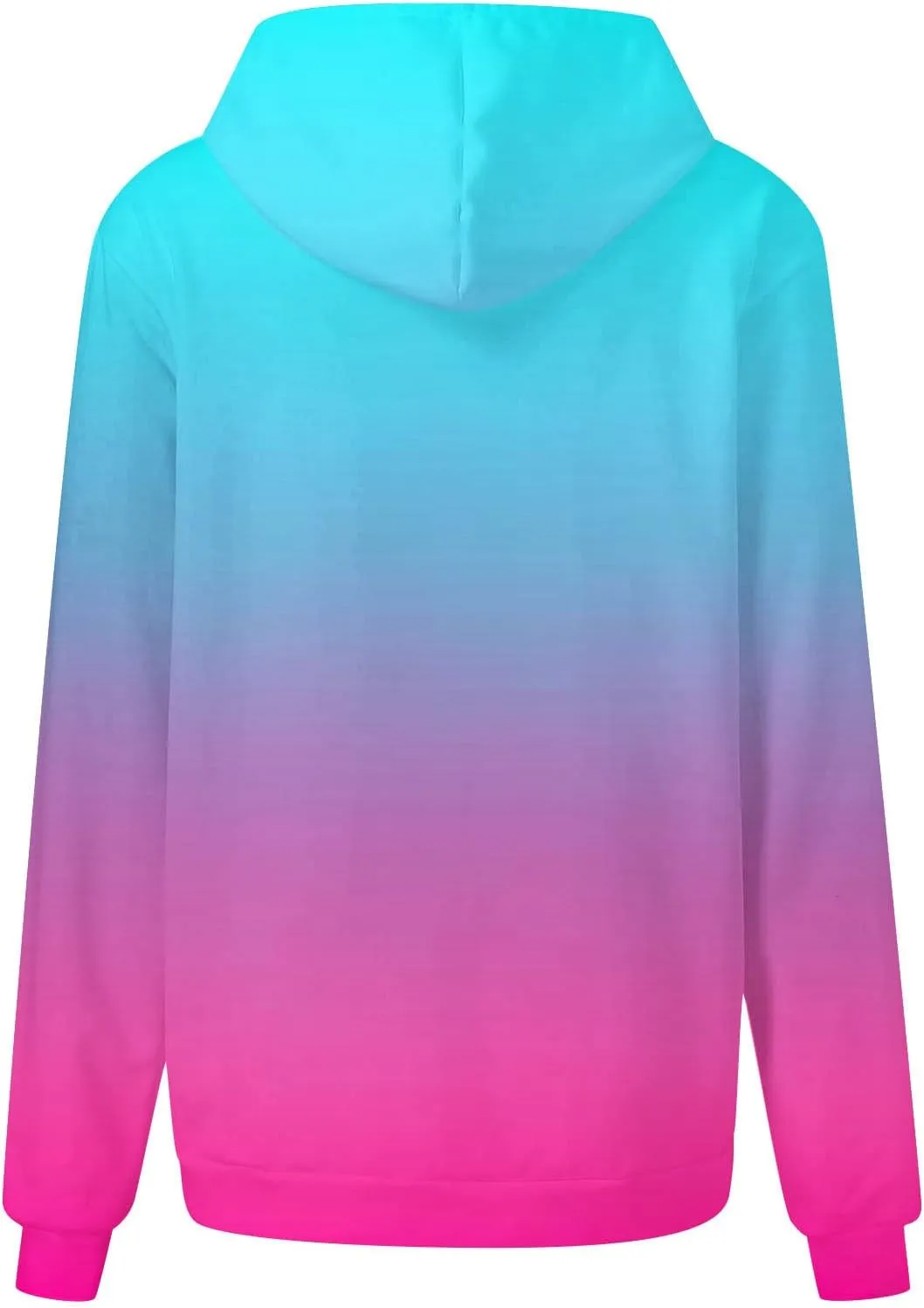 Women's Oversized Hoodies Plus Size Gradient Color Fall Tops Drawstring Trendy Pullover Tees Loose Preppy Clothes