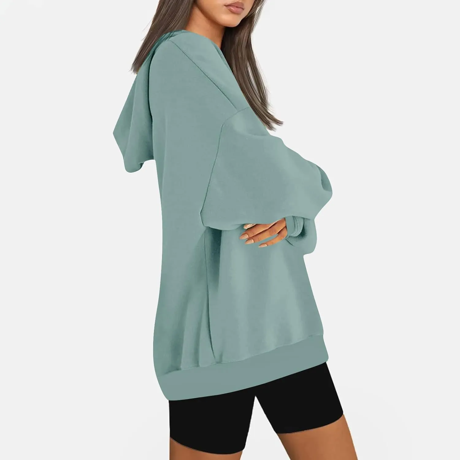 Women's Oversized Hoodies Sweatshirts Fleece Hooded Pullover Cute Sweaters Casual Comfy Fall Baggy Y2K Fashion Tops