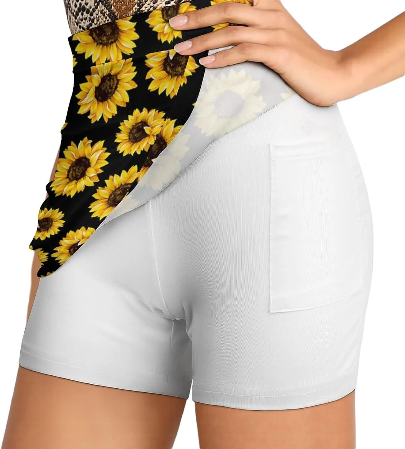 Women's Rainbow Love Heart Tennis Skirts with Pockets Inner Shorts, Athletic Golf Skort for Workout Sports