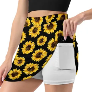 Women's Rainbow Love Heart Tennis Skirts with Pockets Inner Shorts, Athletic Golf Skort for Workout Sports