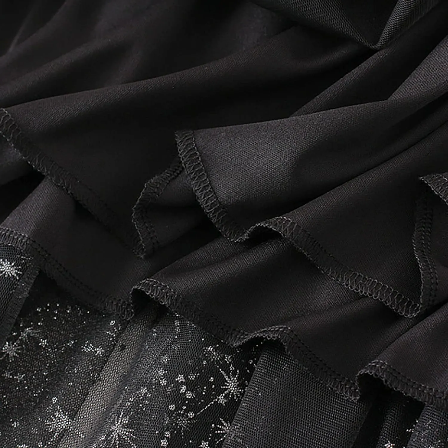 Womens Sequin Tulle Skirts Stretch Waist Layered Pleated A-Line Midi Skirt Prom Party Flowy Skirts