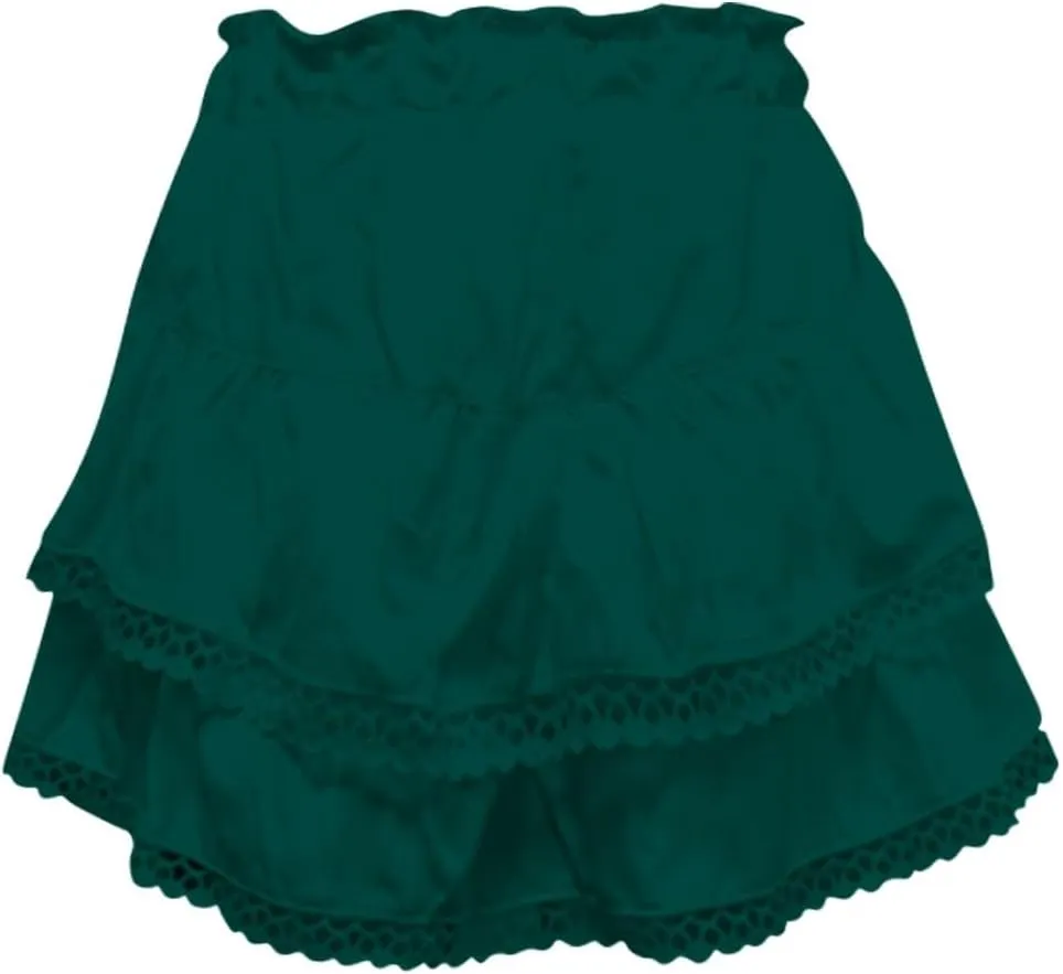 Women's Skater Skirt 2025 Basic Pleated High Waisted Ruffles Flared Cute Mini Skirts, S-2XL