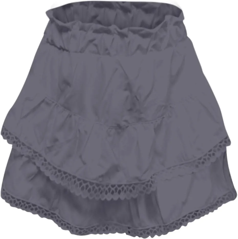 Women's Skirts Trendy 2025 Summer Casual Loose Elastic Waist Solid Color Pleated Sun Tennis Beach Skirt, S-2XL