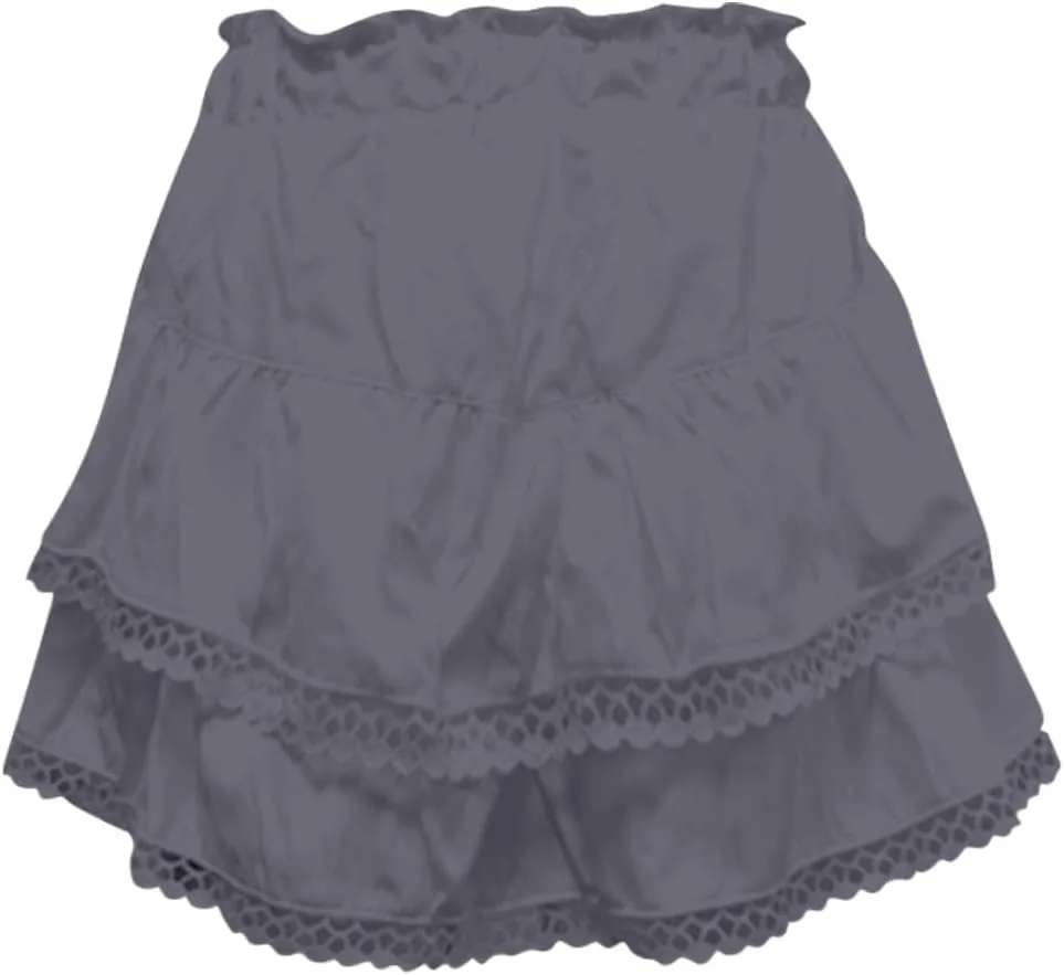 Women's Skirts Trendy 2025 Summer Casual Loose Elastic Waist Solid Color Pleated Sun Tennis Beach Skirt, S-2XL