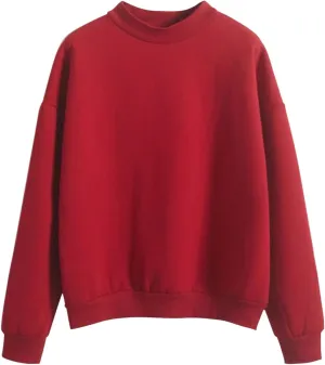 Womens Soldi Color Hoodies Casual Turtleneck Long Sleeve Loose Joggers Pullover Sweatshirts Fall Outdoor Workout Tops