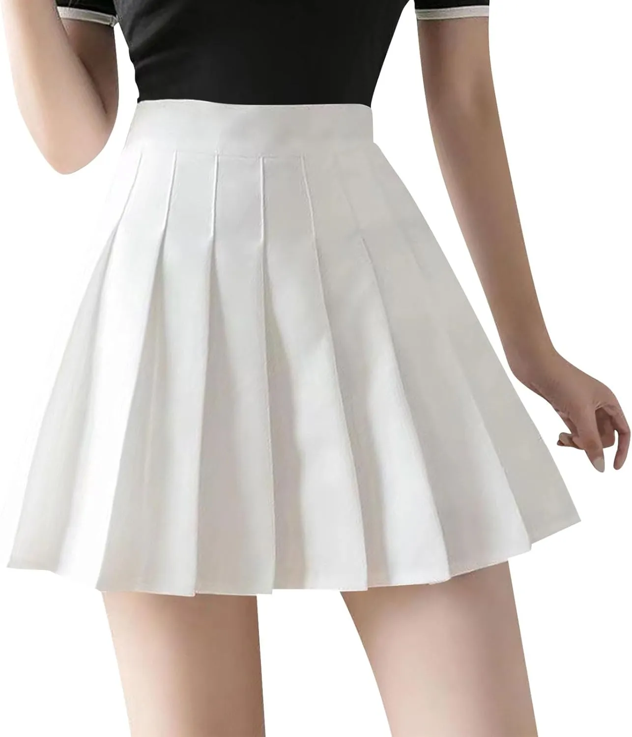 Women's Summer Athletic Loose Trendy Elastic High Waist Solid Color Yoga Fitness Tennis Skirts 2025 Inner Shorts, XS-3XL