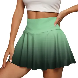Women's Summer Athletic Loose Trendy Quick Dry Elastic High Waist Color Gradient Yoga Fitness Tennis Skirts 2025, S-5XL
