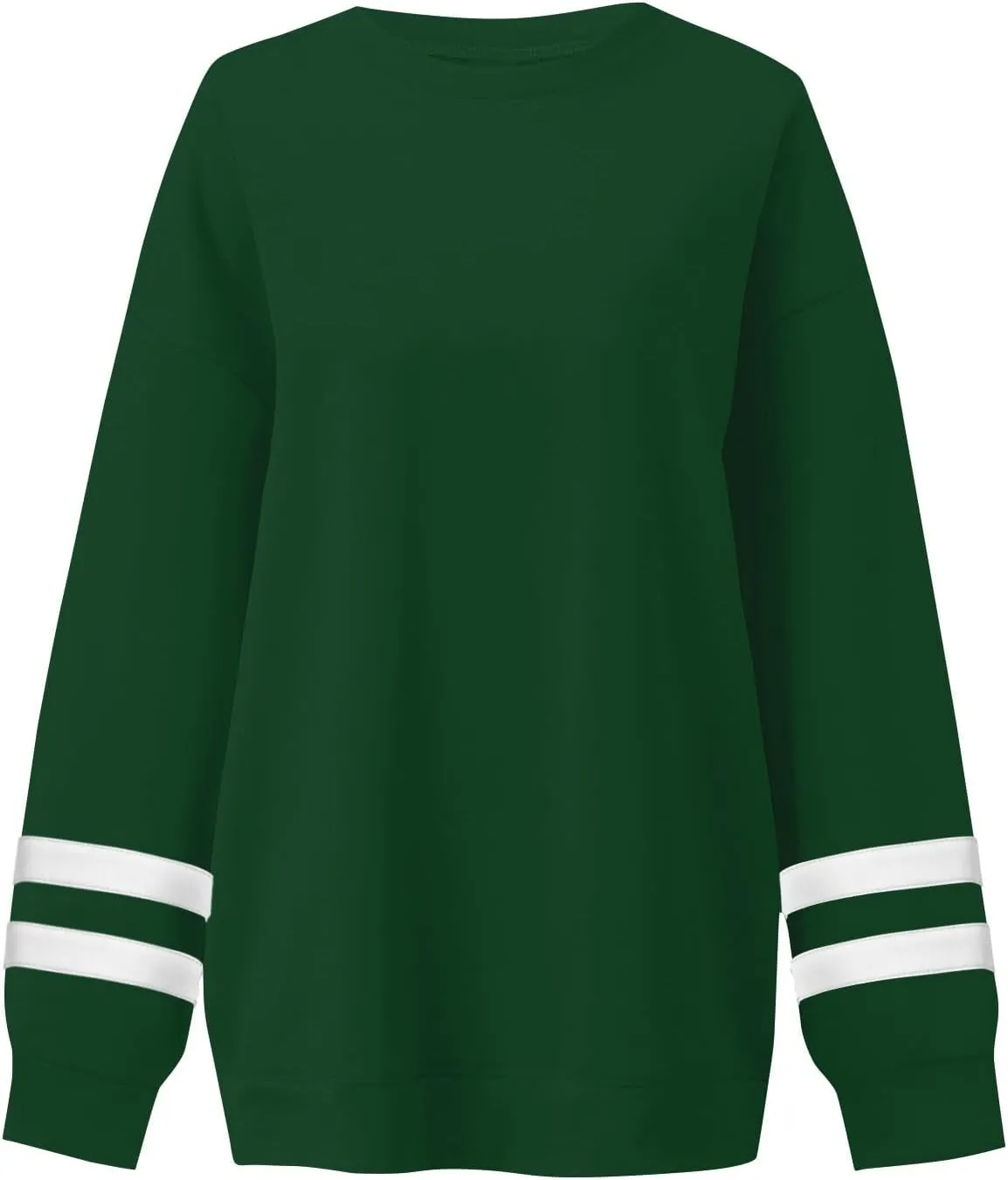 Women's Sweatshirts Loose Casual Trendy Long Sleeve Striped Printed Crew Neck Oversized Sports Sweatshirt Plus Size, S-5XL