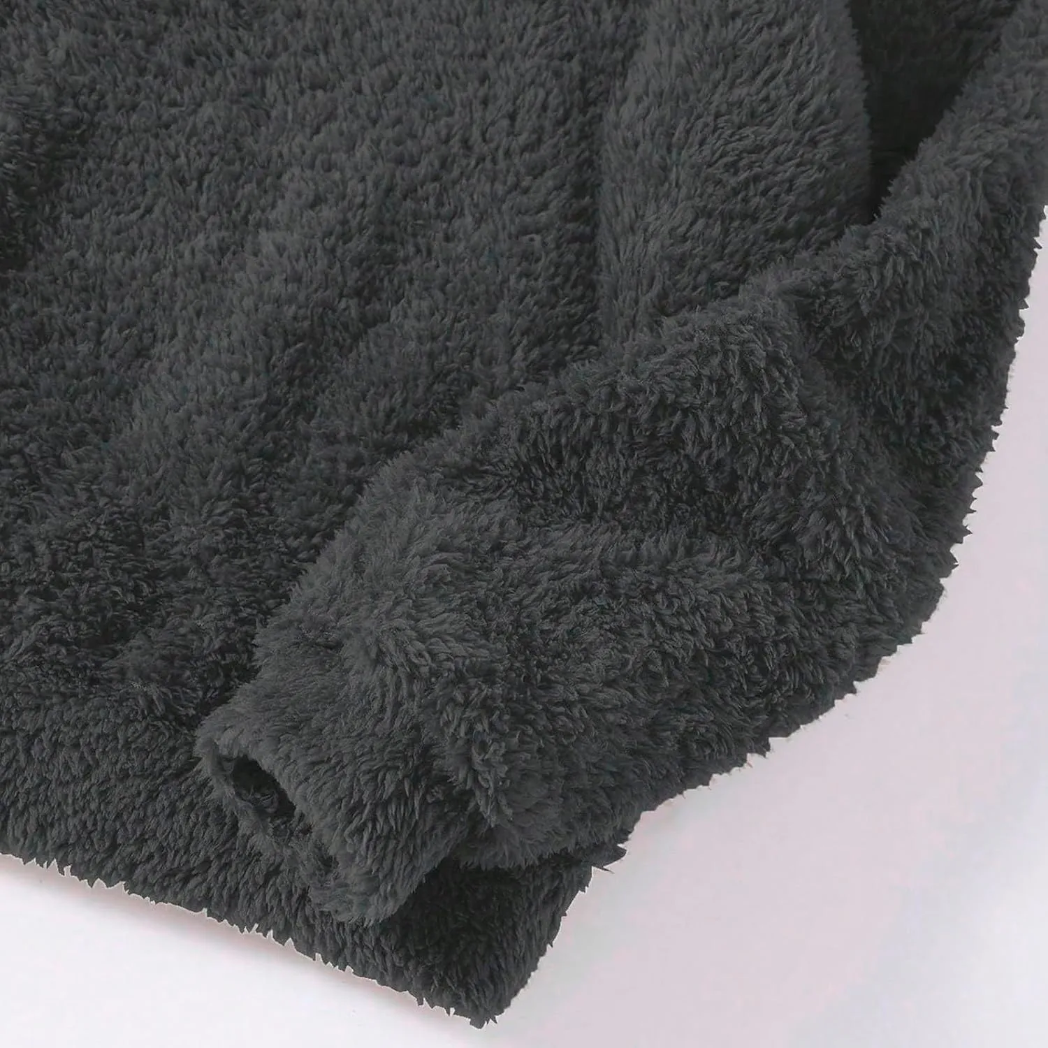 Womens Teddy Hoodies Fuzzy Fleece Shaggy Oversized Sweatshirts Winter Warm Long Sleeve Pullover with Pocket