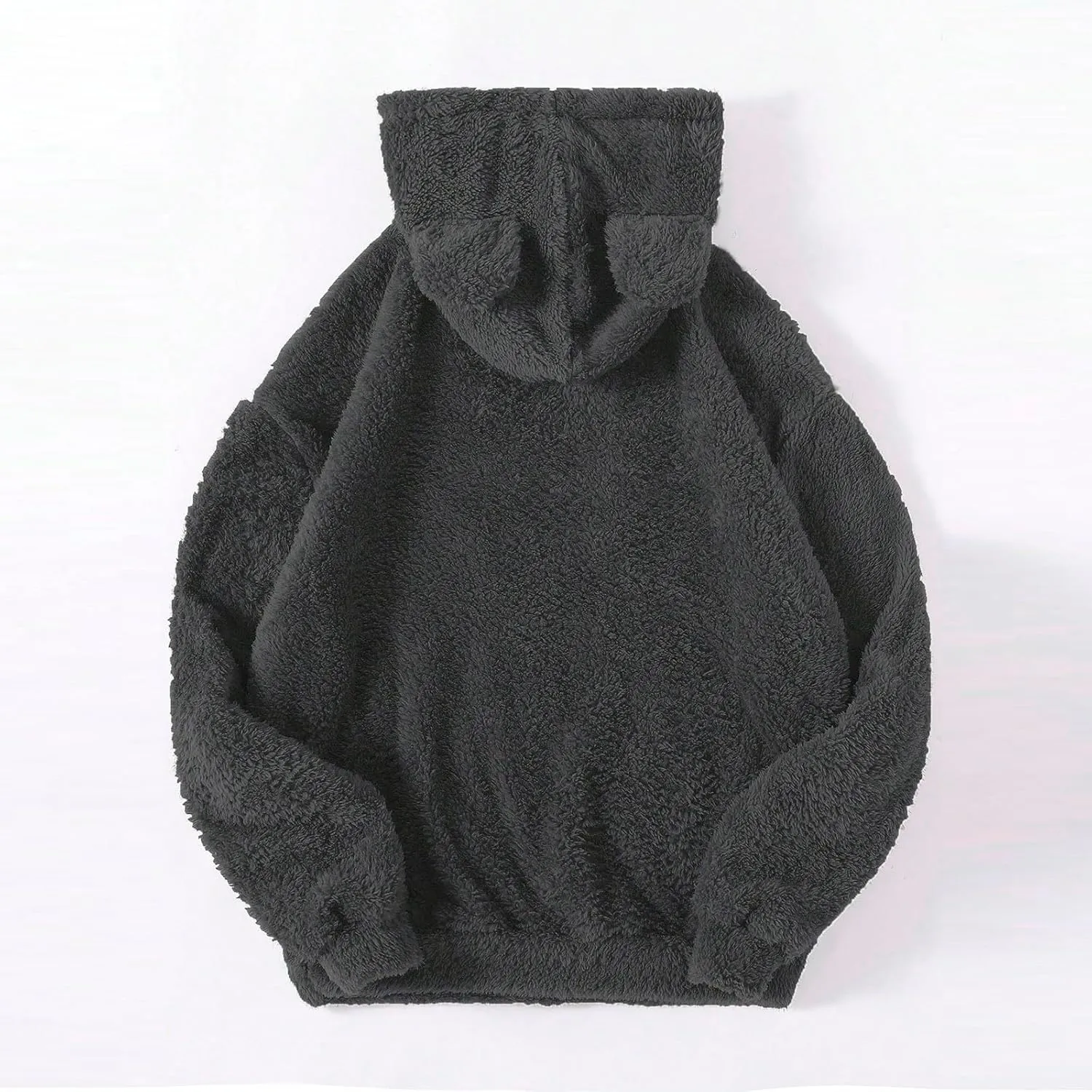 Womens Teddy Hoodies Fuzzy Fleece Shaggy Oversized Sweatshirts Winter Warm Long Sleeve Pullover with Pocket
