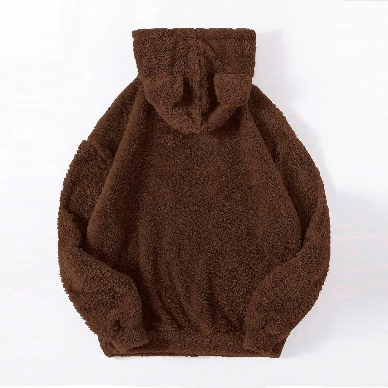 Womens Teddy Hoodies Fuzzy Fleece Shaggy Oversized Sweatshirts Winter Warm Long Sleeve Pullover with Pocket
