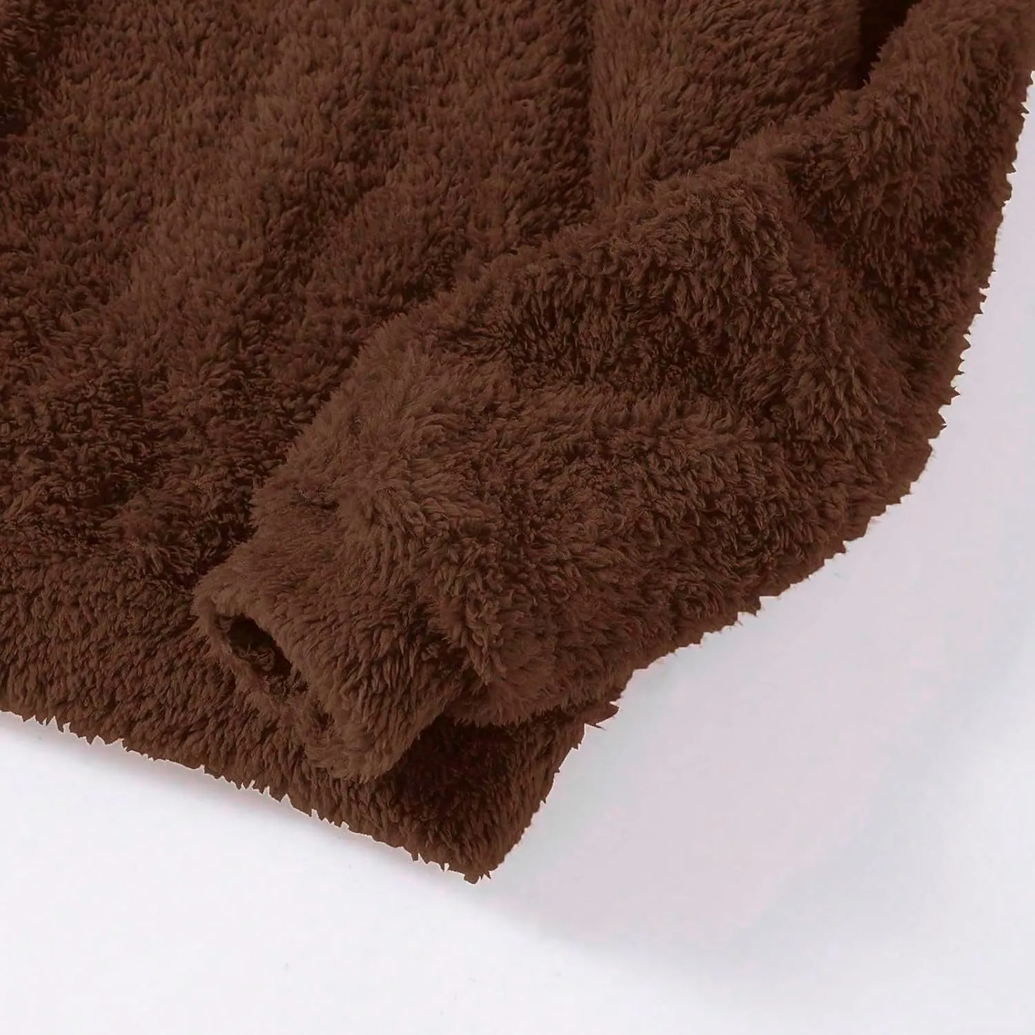 Womens Teddy Hoodies Fuzzy Fleece Shaggy Oversized Sweatshirts Winter Warm Long Sleeve Pullover with Pocket