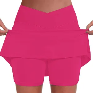 Women's Tennis Golf Skirts High Waisted Yoga Shorts for Athletic Skorts Sports Running Pickleball with Pockets